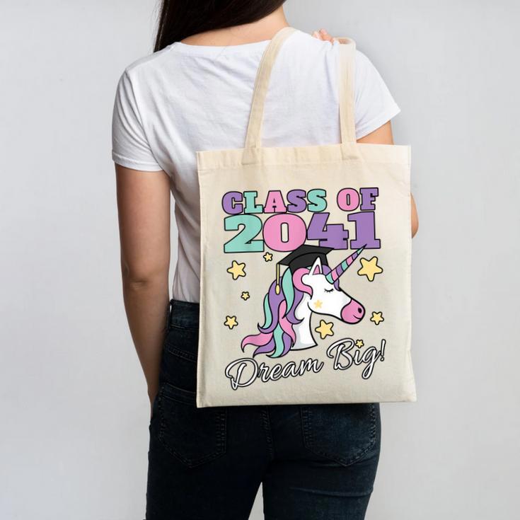 Girls Class Of 2041 Magical Unicorn Graduation Cap Canvas Tote Bag