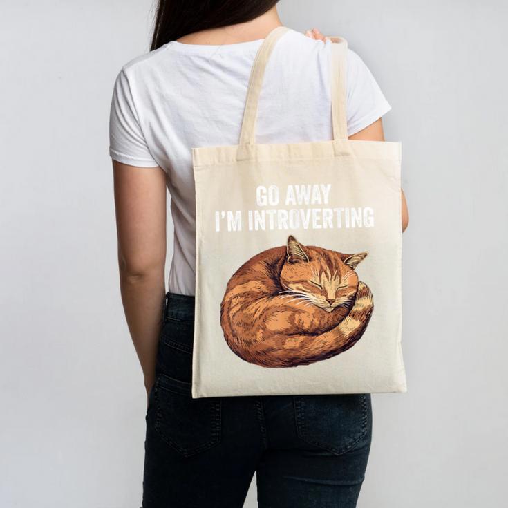 Go Away I'm Introverting Cat Introvert Men Women Girls Kids Canvas Tote Bag Go Away I'm Introverting Cat Introvert Men Women Girls Kids Canvas Tote Bag