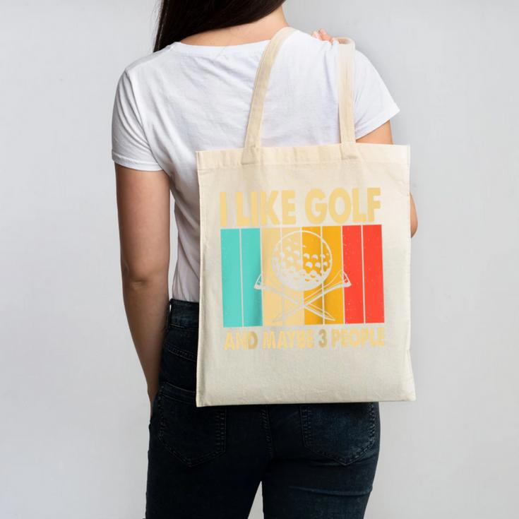I Like Golf And Maybe 3 People Introvert Raglan Baseball Tee Canvas Tote Bag