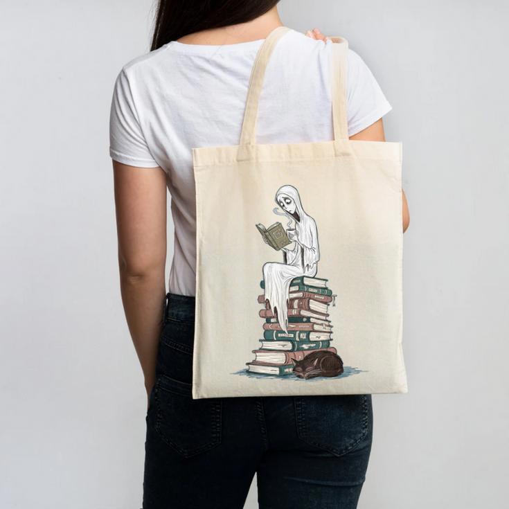Gothic Librarian Halloween Books Tee For Teachers Canvas Tote Bag