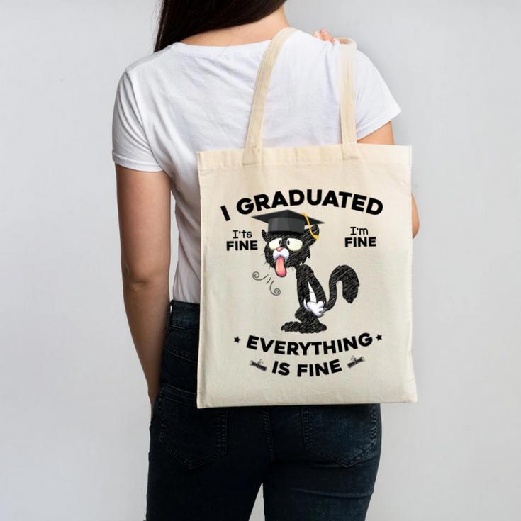 I Graduated Graduate Class 2025  Cat Graduation Canvas Tote Bag