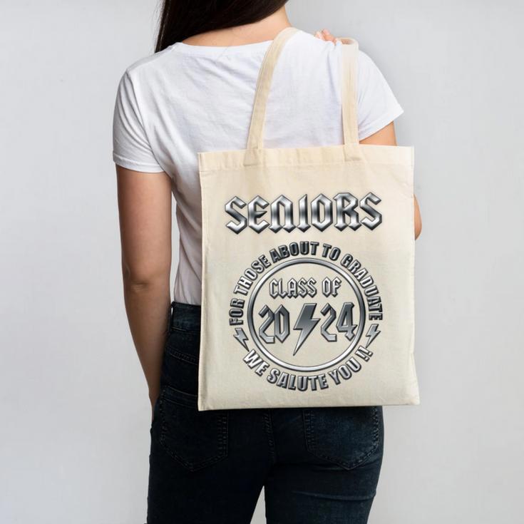 Graduation 2024 Rock & Roll Style Senior Canvas Tote Bag