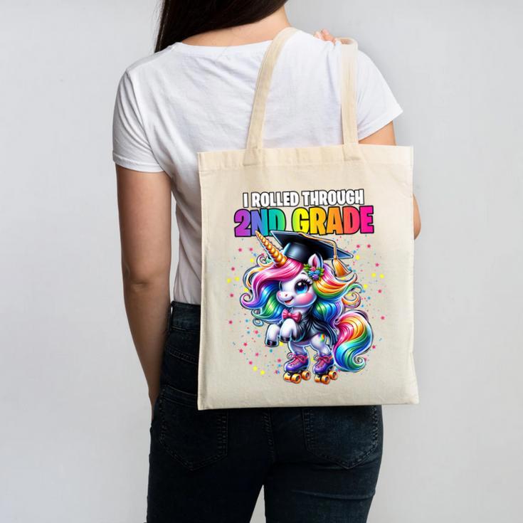 Graduation 2nd Grade Unicorn Roller Skate Girls Grad Canvas Tote Bag