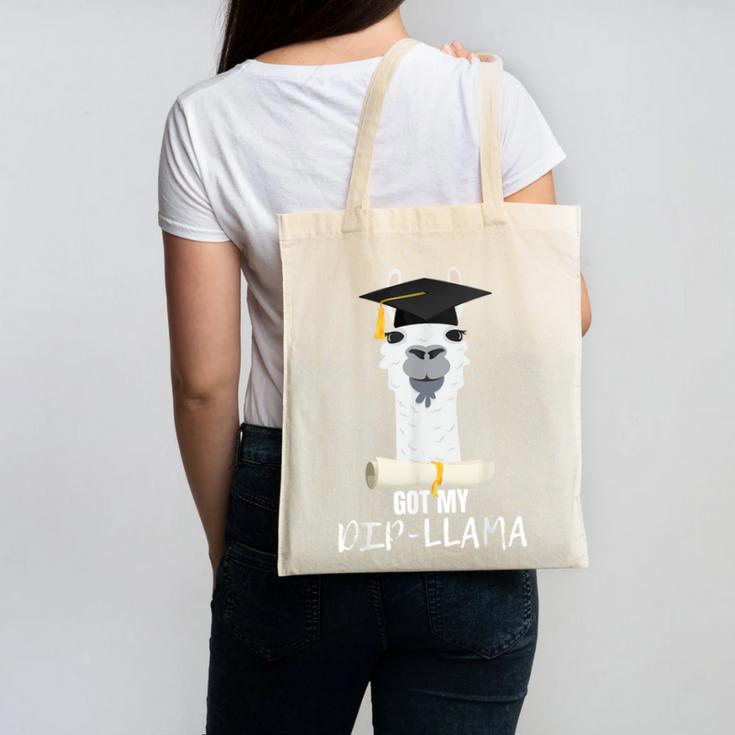 Graduation For Him & Her Got My Dip-Llama Canvas Tote Bag