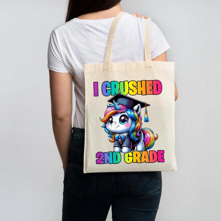 Graduation I Crushed 2nd Grade Unicorn Girls Grad Magical Canvas Tote Bag