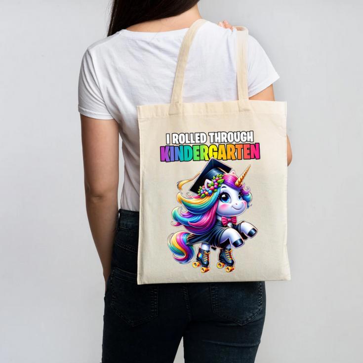 Graduation Kindergarten Unicorn Roller Skate Girls Grad Canvas Tote Bag