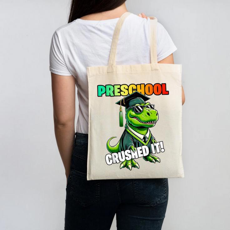 Graduation Preschool DinosaurRex Crushed It Boys Grad Canvas Tote Bag