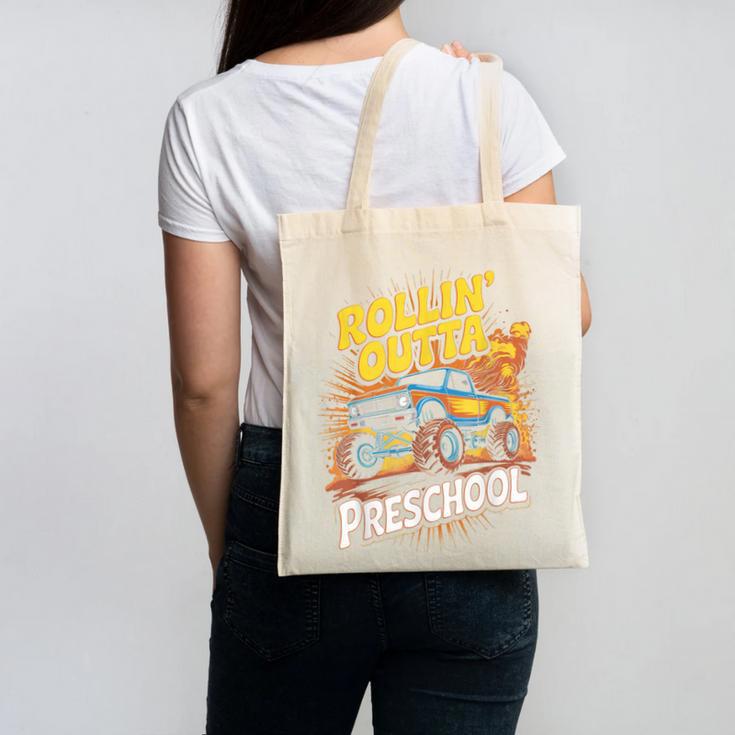 Graduation Rollin' Outta Preschool Monster Truck Boys Pre-K Canvas Tote Bag