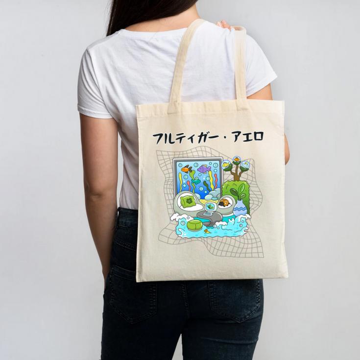 Grass Fun UI UX Er Computer Retro Fish Frutiger Aero Premium Tri-Blend Canvas Tote Bag