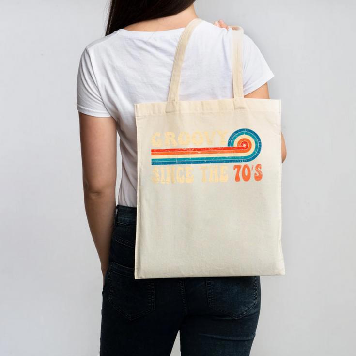 Groovy Since The 70s Aesthetic Nostalgia 1970's Retro Canvas Tote Bag