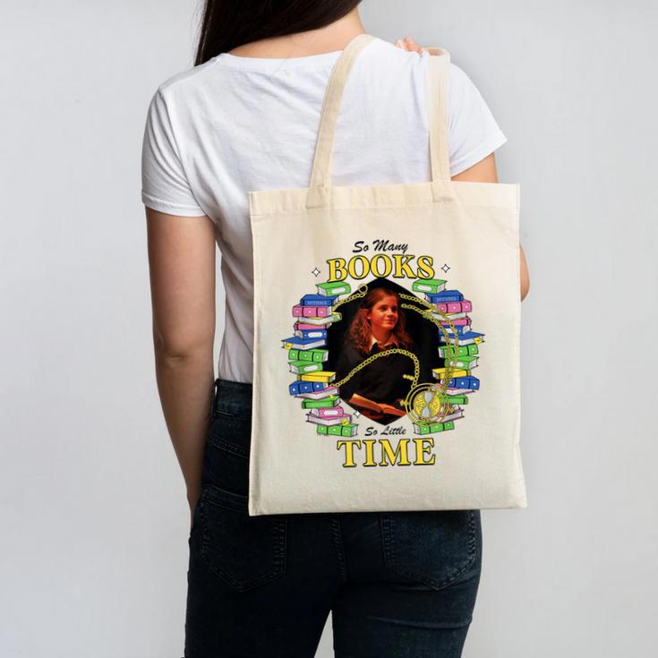 Harry Potter Hermione So Many Books So Little Time Portrait Canvas Tote Bag