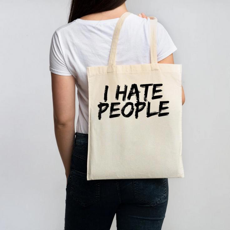 I Hate People Graffiti Introverts Meme Loner Canvas Tote Bag