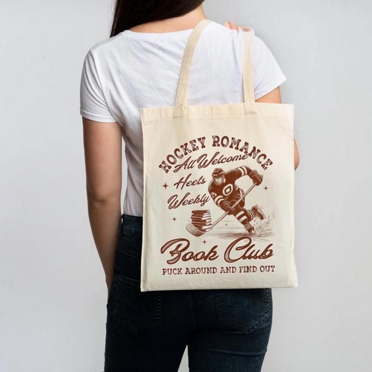 Hockey Romance Smut Reader Book Club Book Lover Bookish Canvas Tote Bag