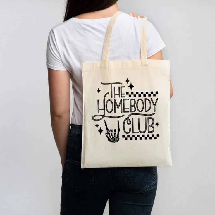 The Homebody Club Retro Introvert Antisocial Canvas Tote Bag