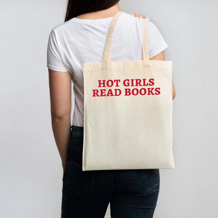 Hot Girls Read Books Book Lovers Canvas Tote Bag
