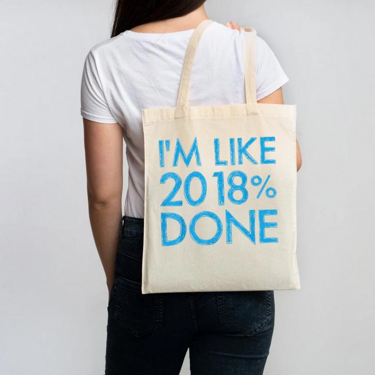 I'm Like 2018 Done High School Grad Graduation Shirt Canvas Tote Bag