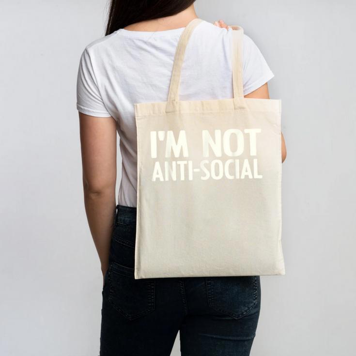 I'm Not Anti-Social I Introvert Canvas Tote Bag
