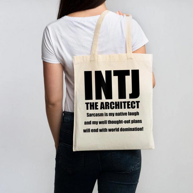 INTJ Architect Personality Introvert Sarcastic Canvas Tote Bag