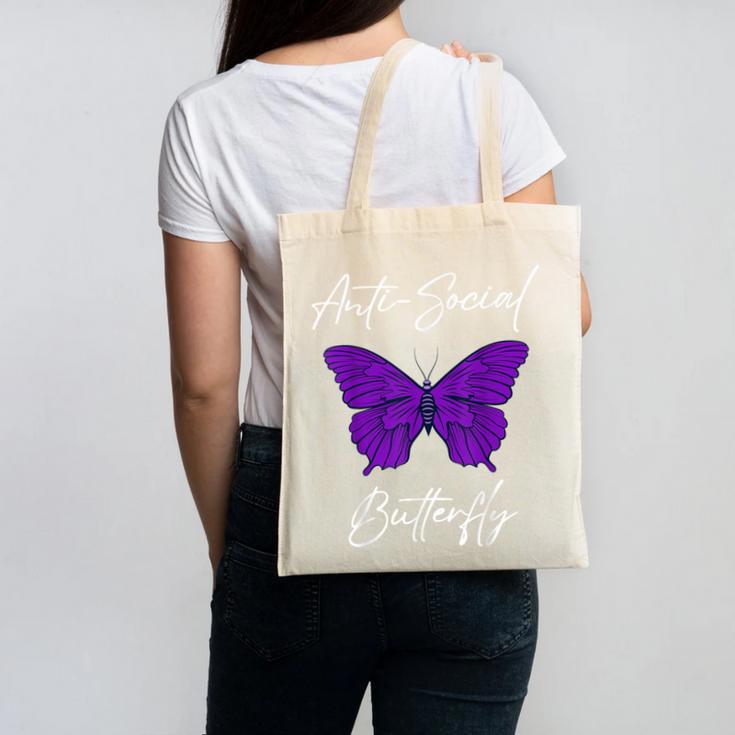 Introvert Antisocial Butterfly For Women Men Canvas Tote Bag Introvert Antisocial Butterfly For Women Men Canvas Tote Bag