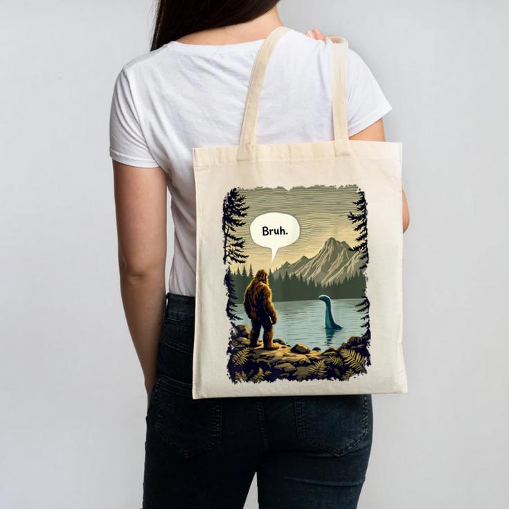 Introvert Bigfoot Sasquatch Loch Ness Monster Bruh Canvas Tote Bag Introvert Bigfoot Sasquatch Loch Ness Monster Bruh Canvas Tote Bag