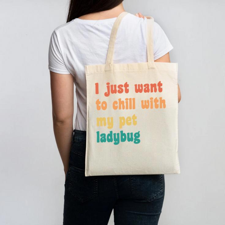Introvert Pet Ladybug Mom Canvas Tote Bag Introvert Pet Ladybug Mom Canvas Tote Bag