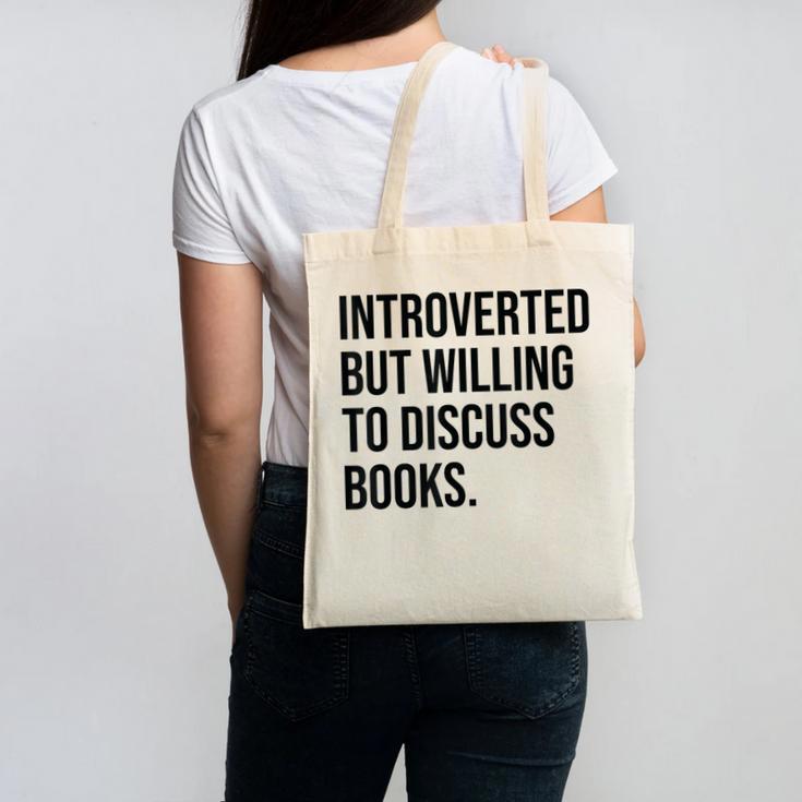 Introverted Bookworm Books Introvert Canvas Tote Bag