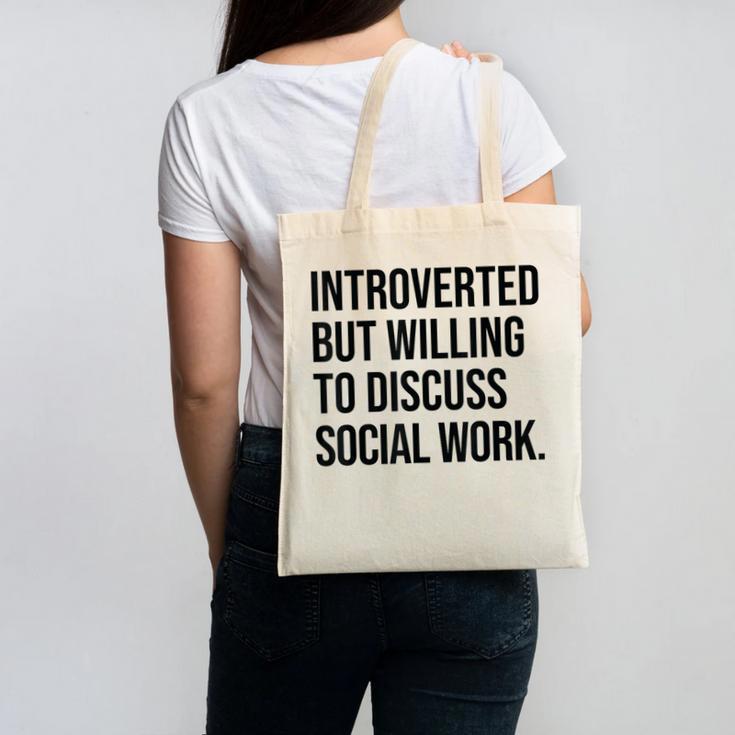Introverted Caseworker Social Work Introvert Canvas Tote Bag