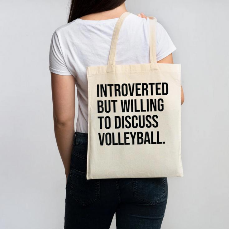 Introverted Volleyball Player Volleyball Introvert Canvas Tote Bag