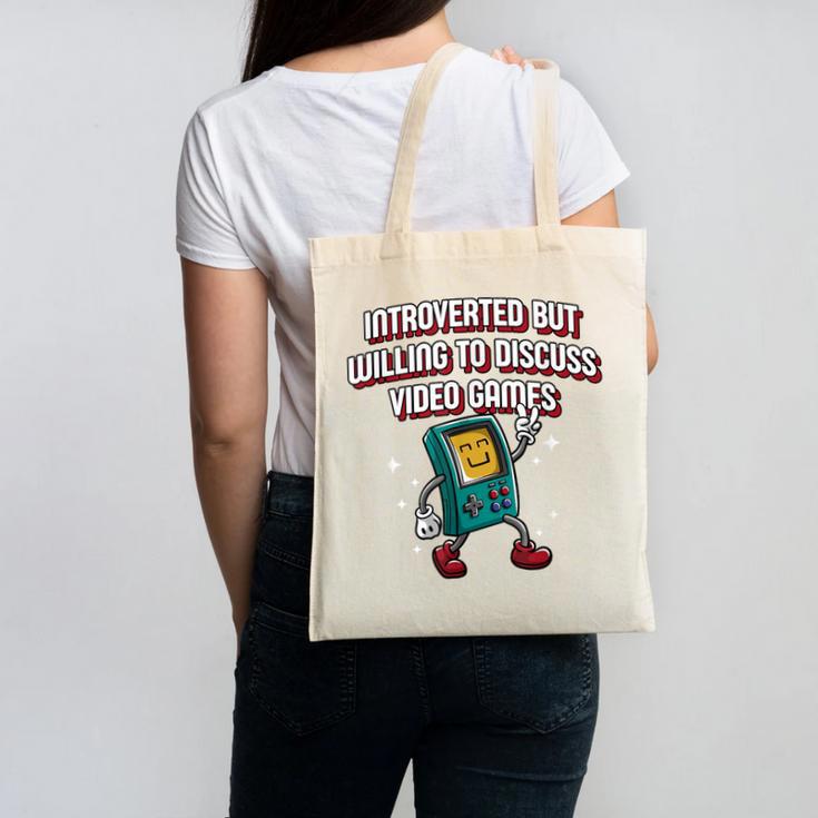 Introverted But Willing To Discuss Video Games Introvert Canvas Tote Bag Introverted But Willing To Discuss Video Games Introvert Canvas Tote Bag