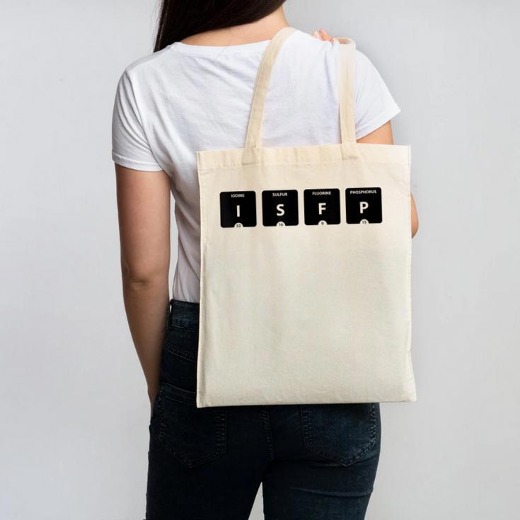 ISFP Adventurer Personality Type Periodic Table Introvert Canvas Tote Bag