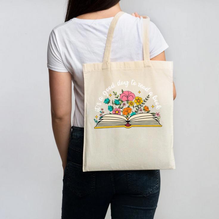Its a Good Day To Read a Book Librarian Books Reading Floral Canvas Tote Bag