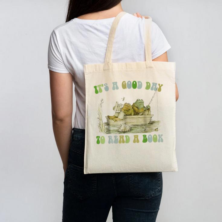 It's A Good Day To Read A Book Shirt Frog Reading Book Canvas Tote Bag