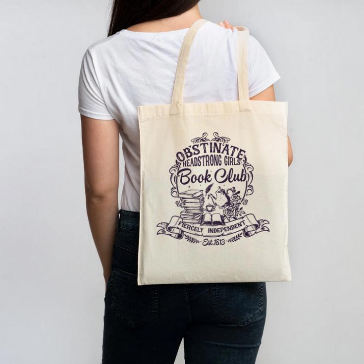 Jane Austen Obstinate Headstrong Girls Book Club Canvas Tote Bag