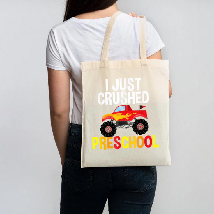 I Just Crushed Preschool Monster Graduation Pre-K Shirt Canvas Tote Bag