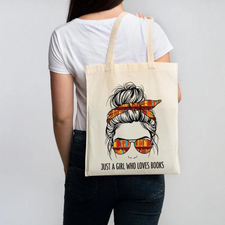 Just a Girl Who Loves Books Pajamas Shirt Reading Book Lover Canvas Tote Bag