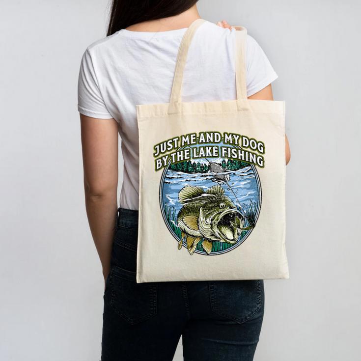 Just Let Me And My Dog By Lake Fishing Introvert Lifestyle Canvas Tote Bag Just Let Me And My Dog By Lake Fishing Introvert Lifestyle Canvas Tote Bag