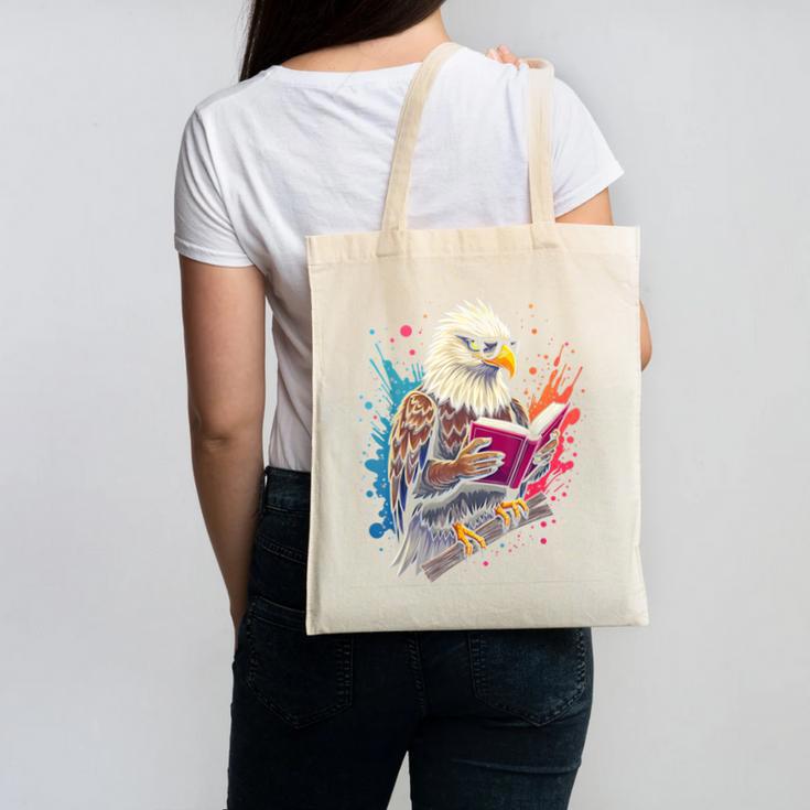 Kawaii Eagle Reads Book Reading Library Book Bookworm Canvas Tote Bag Kawaii Eagle Reads Book Reading Library Book Bookworm Canvas Tote Bag