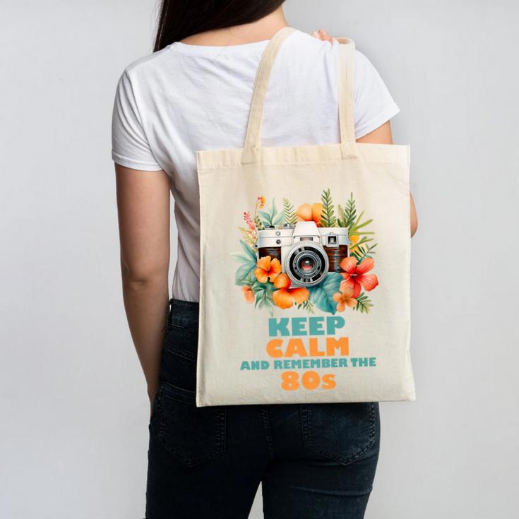 Keep Calm And Remember The 80s Retro Vintage Nostalgia Premium Canvas Tote Bag