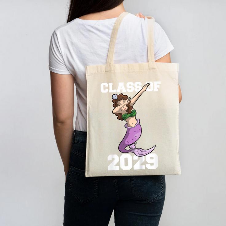 Kids Class Of 2029 Shirt Graduation Dabbing Mermaid Shirt Canvas Tote Bag