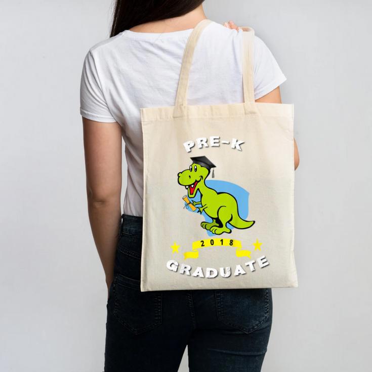 Kids Dinosaur Pre-K Graduation TShirt Kids Preschool Graduation Canvas Tote Bag
