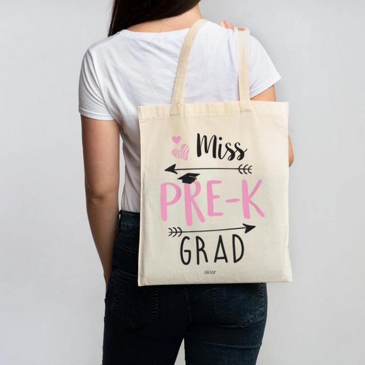 Kids Miss Pre-K Grad Graduation Shirt Cute School Tees Canvas Tote Bag