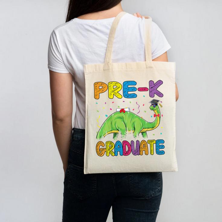 Kids Pre-K Graduate Brontosaurus Dino Pre Kindergarten Graduation Canvas Tote Bag