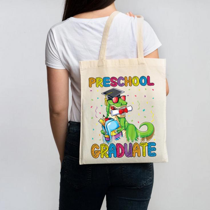 Kids Preschool Graduate T-Rex Dinosaur Preschool Graduation Canvas Tote Bag