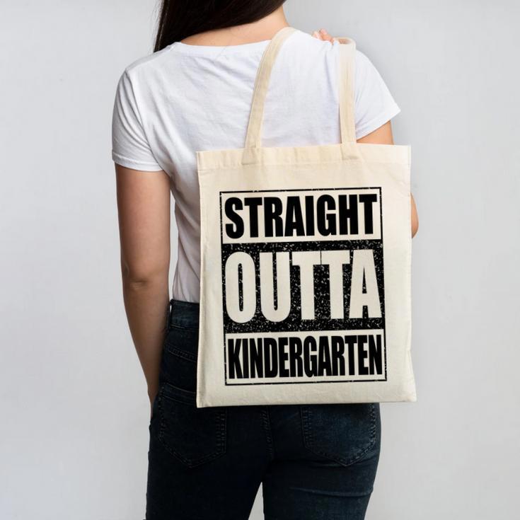 Kids Straight Outta Kindergarten Shirt Boy Girl Graduation Canvas Tote Bag