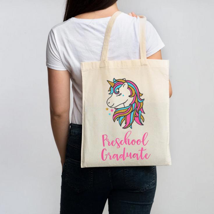 Kids Unicorn Preschool Graduation Canvas Tote Bag
