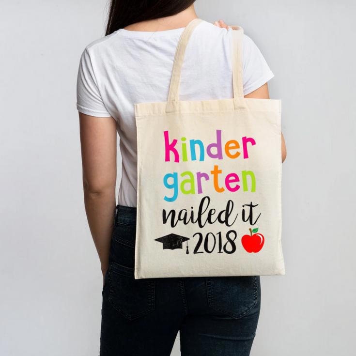 Kindergarten Nailed It 2018 Class Graduation T-Shirt Canvas Tote Bag