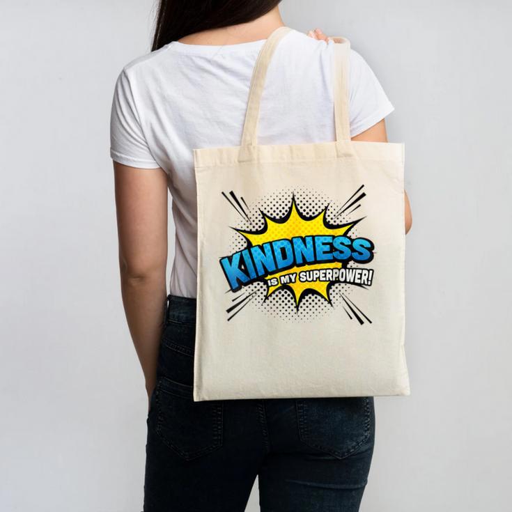 Kindness Is My Superpower Retro Comic Book T-Shirt Canvas Tote Bag