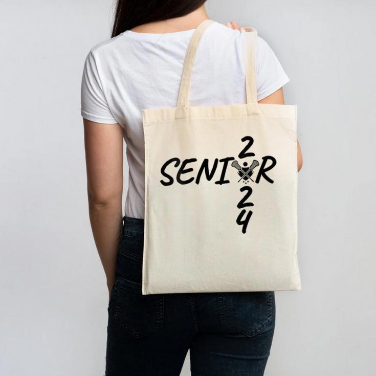 Lacrosse Senior 2024 Sticks And Ball Graduation Canvas Tote Bag