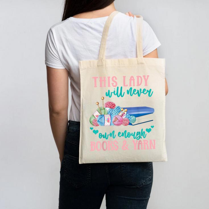 THIS LADY Will Never Own Enough BOOKS & YARN Canvas Tote Bag THIS LADY Will Never Own Enough BOOKS & YARN Canvas Tote Bag