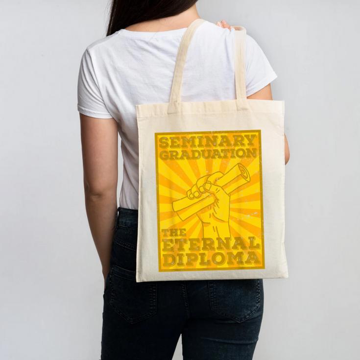 LDS Mormon Seminary Graduation Eternal Diploma Shirt Canvas Tote Bag